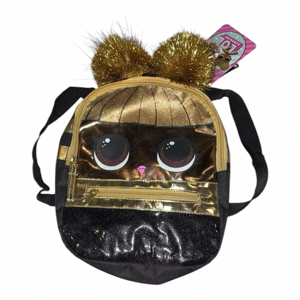 NWT Queen BEE LOL Surprise BackPack Girls Travel Accessories Black Brown Gold